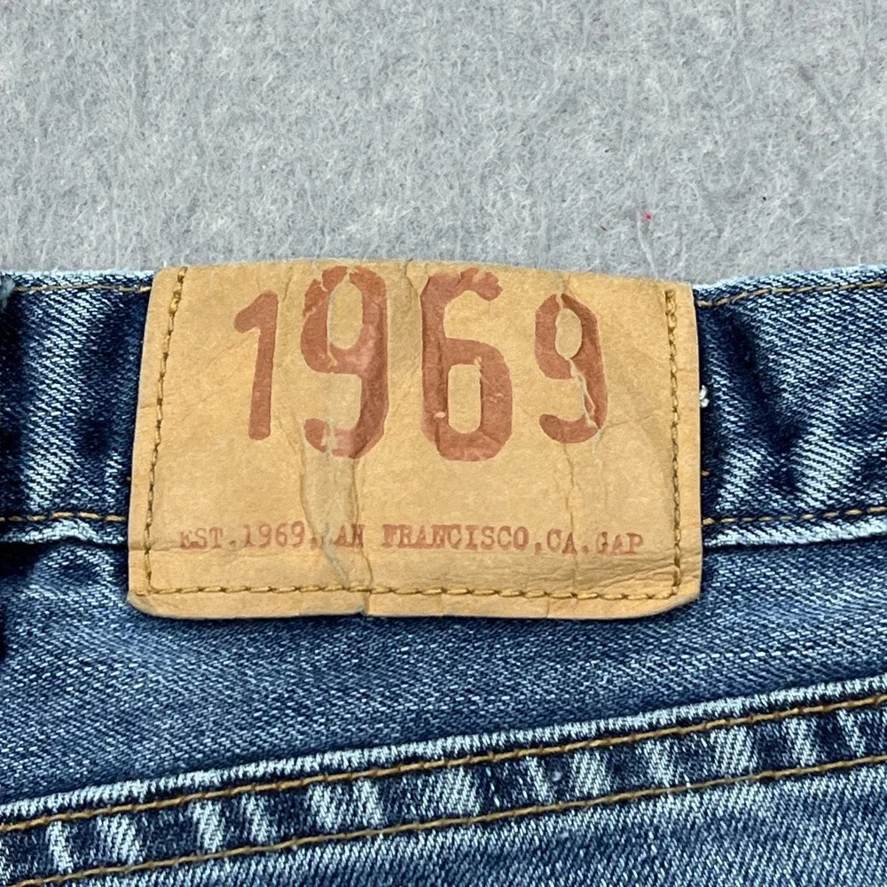 Gap 1969 Jeans Mens 38x30 Standard Fit 54023 Blue Medium‎ Authentic Wash Denim
